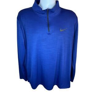 Nike Men’s Pullover XL Blue 1/4 Zip Long Sleeve Stretch Lightweight Casual
